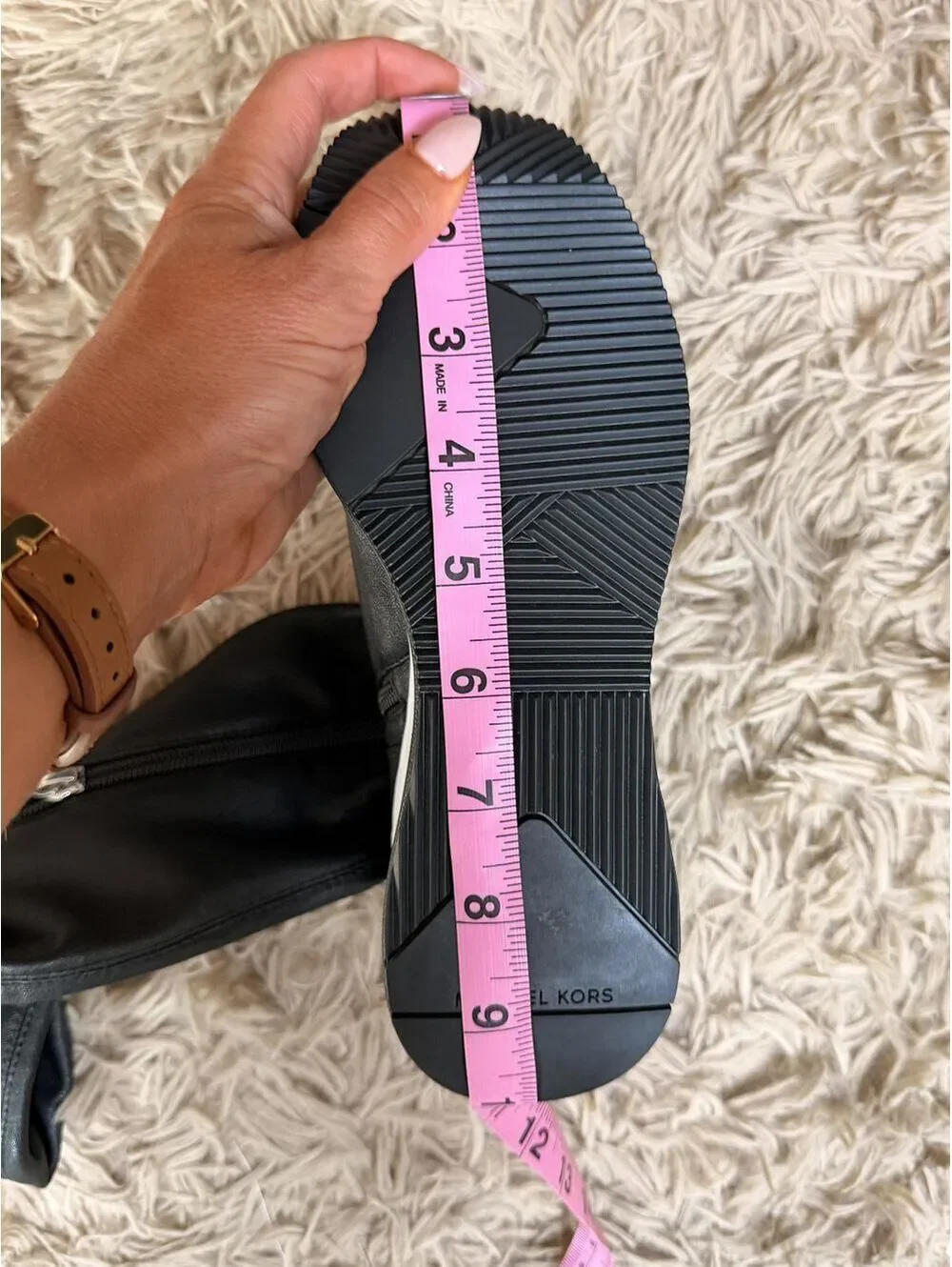 Michael Kors Ace Stretch High Over Knee Sneaker Boots Black Size ~6.5